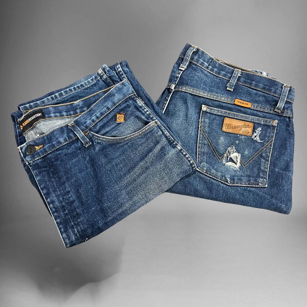 38 x 36 Oversized Wrangler Workwear 13 Original Flame Resistant Jeans 00019